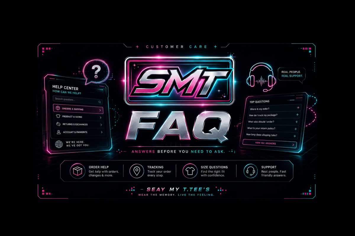 SeayMy T.Tee’s FAQ help center visual