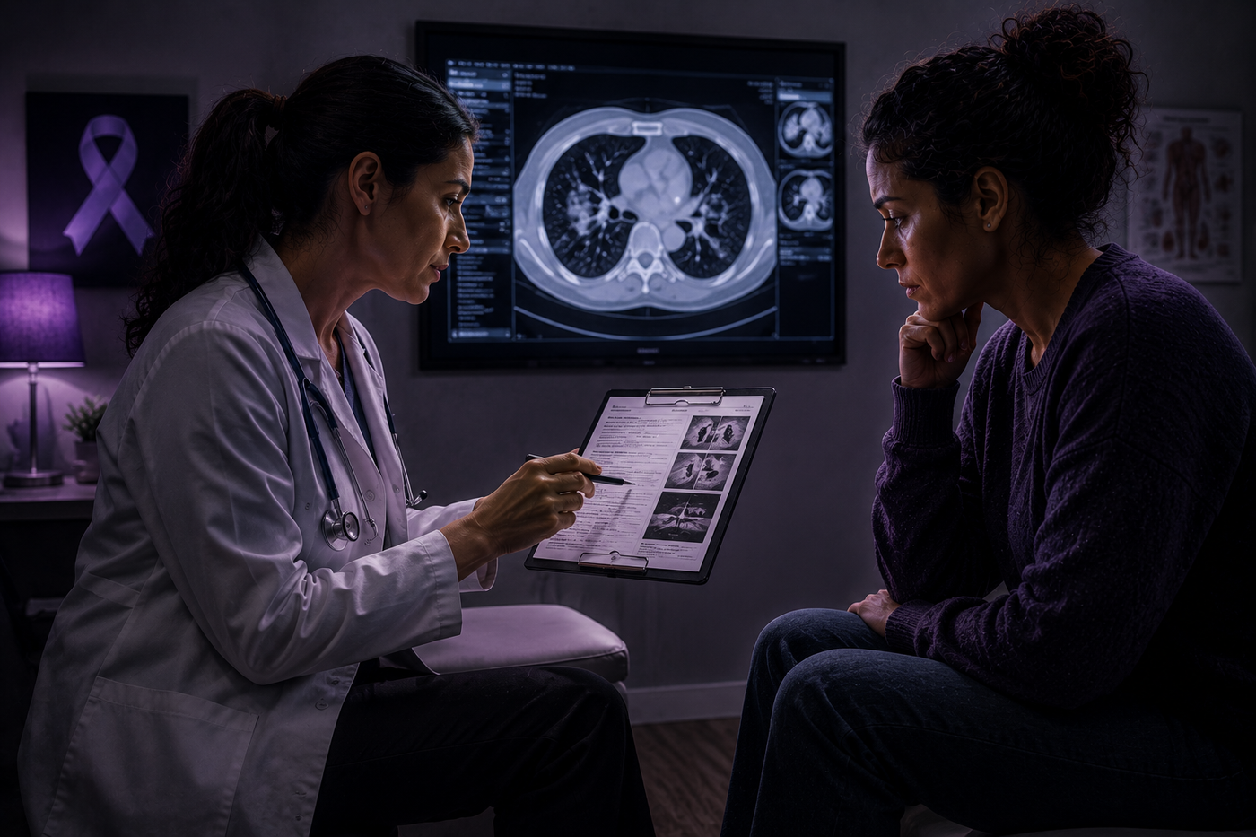 Cinematic healthcare visual representing medical evaluation and specialist care.