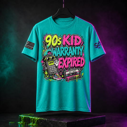 90s Kid, Warranty Expired — cinematic front product view