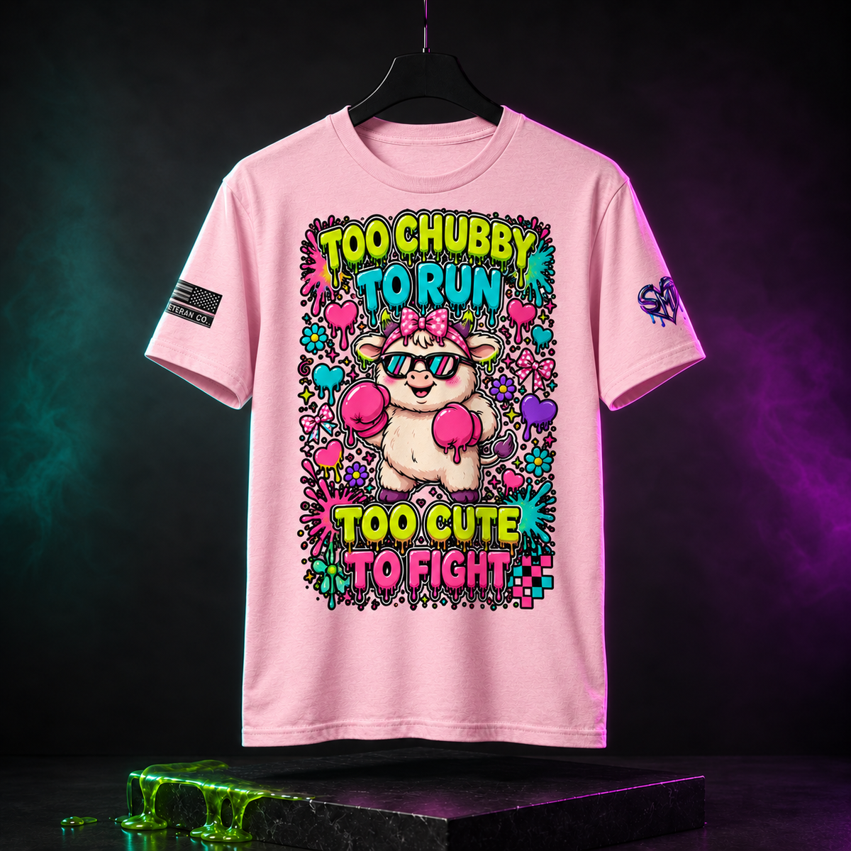 Too Chubby To Run, Too Cute To Fight — cinematic front product view