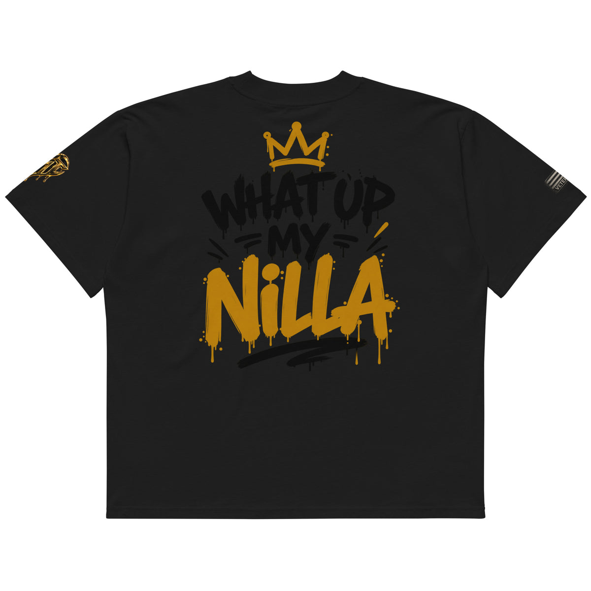 NILLA Drip Series Special Edition oversized tee in Black, back view