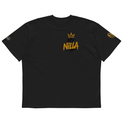 NILLA Drip Series Special Edition oversized tee in Black, front view