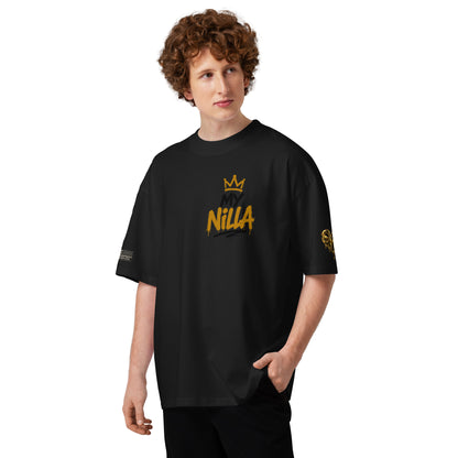 NILLA Drip Series Special Edition oversized tee in Black, front view
