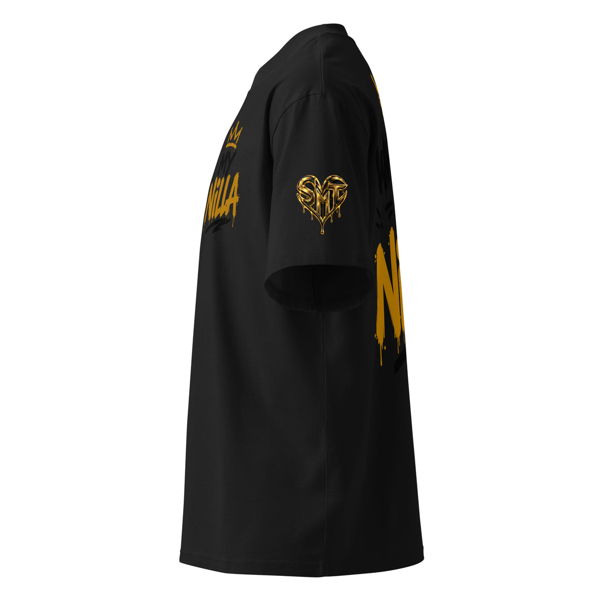 NILLA Drip Series Special Edition oversized tee in Black, left side view