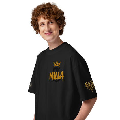 NILLA Drip Series Special Edition oversized tee in Black, left side view